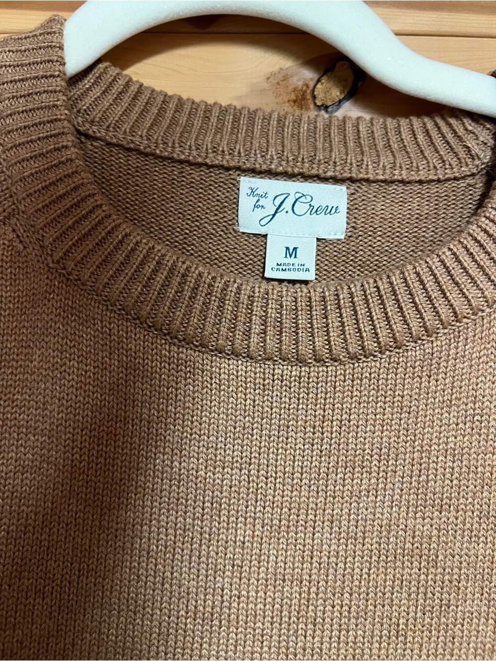 J. Crew Men’s Crewneck Sweater in Camel Brown